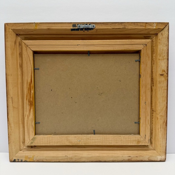 Vintage Original Still Life Basket of Fruit Grapes Painting Framed Signed 8x10 - Picture 8 of 8